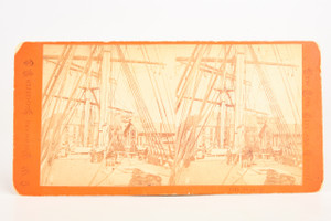 Late 1800s Stereoview Photo 6⅞x3⅜" - Shipping Scene New York Harbor V29
