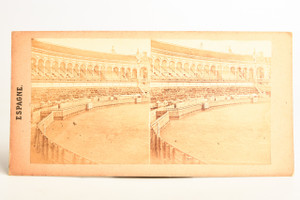 1880s Stereoview Photo 6⅞x3⅝" - Real Maestranza Bullring Seville Spain V20