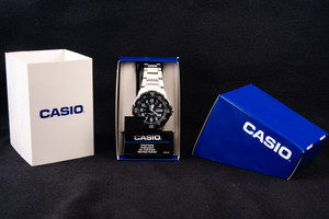 Casio Men Diver Style Quartz Stainless Steel Strap Watch MRW-200HD-7BVCF NIB V25