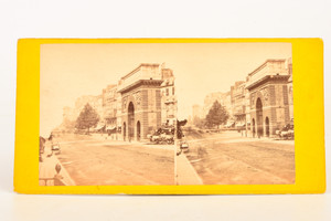1870s Stereoview Photo 6⅞x3½ - Porte Saint-Martin Parisian Monument Paris V26