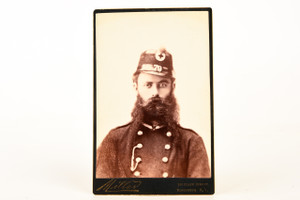 Late 1800s Cabinet Card Tintype Copy 4¼x6½'' Photo Civil War Union Solider V25
