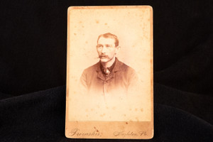 1890s Cabinet Card 4¼x6½ Photo - Studio Portrait Victorian Mustache Man V22