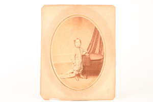 1870s Albumen Photo 8x10'' - Studio Portrait of Girl by O. B. De MORAT Phila V23