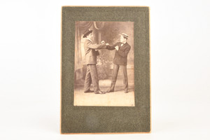 1880s Mounted Albumen Photo 4¼x6 - Staged Boxing 2 Finely Dressed Gentlemen V25