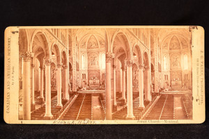 Jesuit Church Interior Montreal Canada Stereoview Photo - J.G. Parks 1870s V24