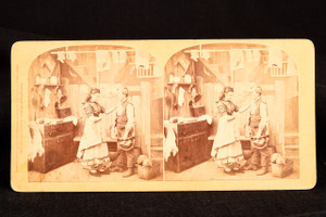 1872 F.G. Weller Stereoview A Pleasant Hour No. 344 Victorian Genre Photo V21