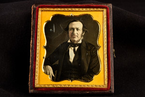 Daguerreotype Portrait of Dapper Gentleman with Sideburns 1/6th Plate Photo V23