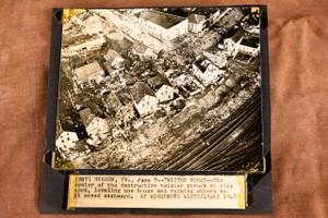 Sharon PA Tornado Damage Aerial View 1947 AP Wirephoto Press Photo V35