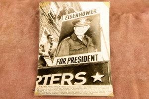 Eisenhower For President Poster Unveiling NYC Campaign 1947 AP Wire Photo V35