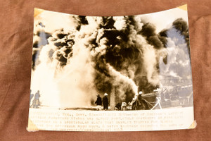 Houston Texas Antique Furniture Store Fire Downtown 1947 AP Wire Photo V34