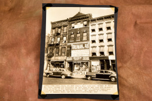 New York City Truman '48 Campaign Billboard Tammany Hall 1947 AP Wire Photo V38