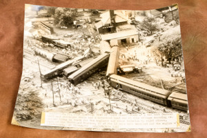 New York Central Train Wreck Huron Ohio Aerial View 1947 AP Wire Photo V39