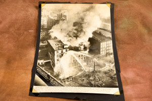 New York South Street Warehouse Fire 10¼x13½ 1947 AP Wire Photo V32