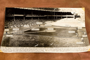 Jackie Robinson Yogi Berra World Series 15⅝×9⅜ 1947 AP Wire Photo V33