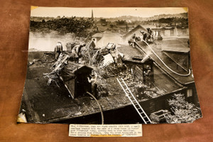 Pittsburgh Seaplane Crash Fatal House Fire 13×10¼" 1947 AP Wire Photo V38