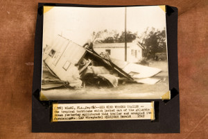 Miami Florida Hurricane Wrecked Trailer Home 8½x8 1947 AP Wire Photo V39