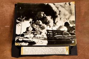 Probolinggo Harbor Fires Java Indonesia 8½x7½ 1947 AP Wire Photo V32