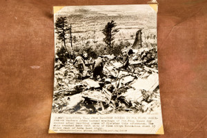Leesburg VA PCA DC-4 Plane Crash Wreckage 8¾x6½ 1947 AP Wire Photo V32