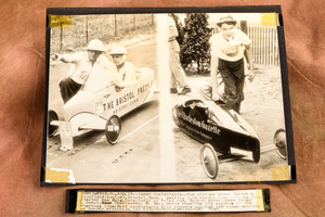 Akron Soap Box Derby Contestants Trial Runs 8⅜x6¼ 1947 AP Wire Photo V33