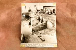 Scioto River Bridge Lightning Collapse Columbus OH 5¼x7⅛ 1947 AP Wire Photo V34