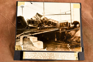 Train Derailment Wreck Pennsylvania Railroad NJ 7x6¼ 1947 AP Wire Photo V30