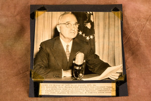 Harry Truman Rehearses Radio Address Washington 6¼x6½ 1947 AP Wire Photo V38