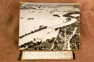 Brunswick Missouri Flooded Farmland 6½x6¼ 1947 AP Wire Photo V30
