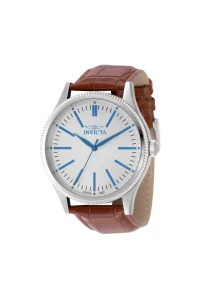 Invicta Celestial Men's Watch 43mm Brown Leather Strap Silver Face 50484 NEW