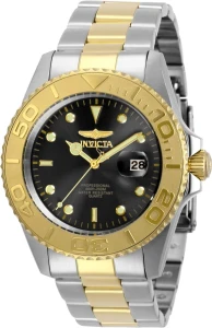 Invicta Pro Diver Men's Quartz Watch 43mm Steel & Gold with Black Dial 29948 NEW