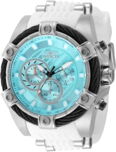 Invicta Bolt Girdex Men's Quartz Watch Aqua Blue & Silver Chronograph 50603 NEW
