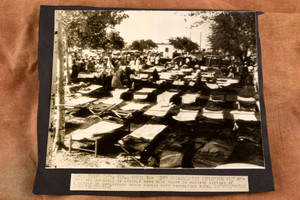 Texas City Disaster Cots for Explosion Victims 8¾ x 7½ 1947 AP Wire Photo V33