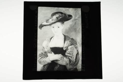 Antique Magic Lantern Slide National Gallery London Susanne Fourment Rubens V36