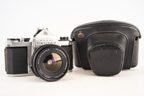Pentax S3 35mm SLR Film Camera with Vivitar 28mm f/2.5 Lens & Case M42 Mount V24