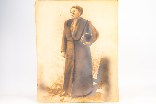 Late 1800s Crayon Enlargement Solar Portrait of African American Woman 16x20