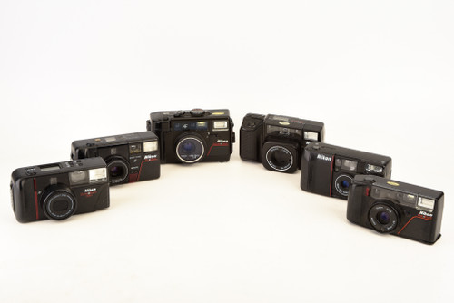 6 Nikon Point & Shoot 35mm Cameras One Tele Action Touch PARTS REPAIR V21