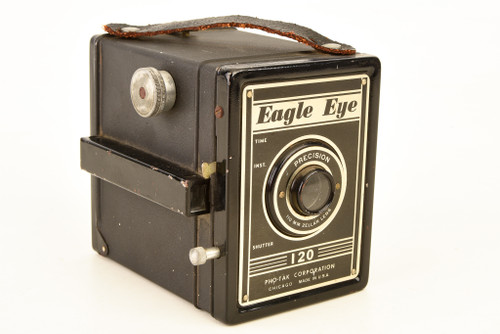 Pho-Tak Corp Eagle Eye 120 Roll Film Metal Box Camera Vintage WORKS V21