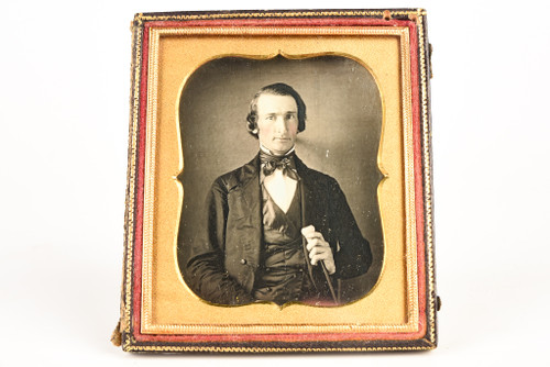 Daguerreotype of Young Gentleman in Half 1/6 Plate Wood Composite Union Case V27