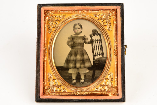 Ambrotype of Young Girl in 1/6 Plate Wood Composite Union Case V22