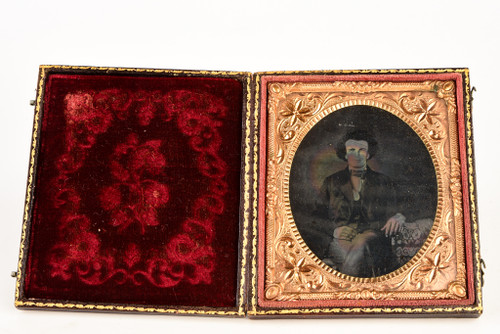 Tintype of Young Gentleman 1/6 Plate Wood Composite Union Case V25