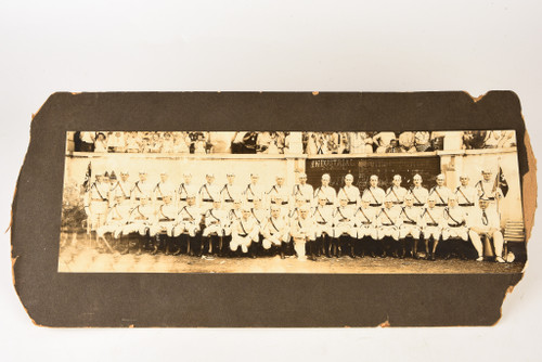 Early 1900s 17½x8'' Mounted Gelatin Silver Print - Panorama of Military Unit V26