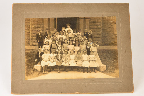 Early 1900s 9x7'' Mounted Gelatin Silver Print - Grade School Glass Portrait V20