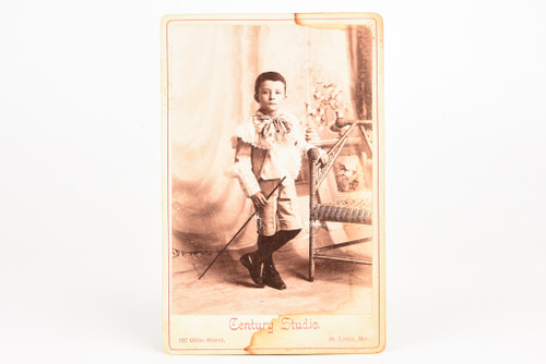 1890s Cabinet Card 6.5 x 4.25'' Albumen Print - Young Boy in Fancy Attire V27