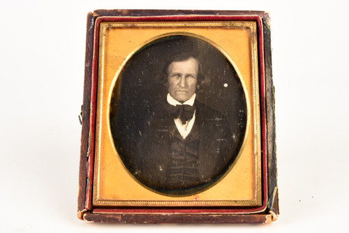 Daguerreotype of Gentleman in Half a 1/6 Plate Wood Composite Union Case V24