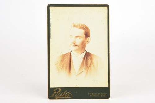 1890s Cabinet Card 6.5 x 4.25'' Albumen Photo w Fancy Back - Portrait of Man V27