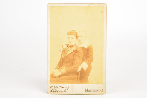 1889 Cabinet Card Albumen Photo Unusual Portrait of Mother & Child w Bottle V29