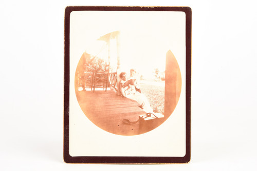 Kodak No 2 Stringset Photograph 1890s - 2 Women Reading on Pourch V29