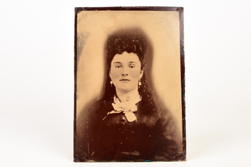 Tintype 5x7 Inch - Portrait of Woman Victorian Antique Photo V26