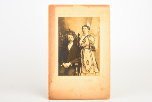 1880s 6 x 9'' Gelatin Silver Photo - Portrait of Uncle & Aunt Applegate V22