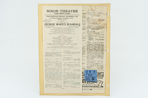 Nixon Theatre Show George White's Scandals Dec 3, 1935 Cast list And Program V20