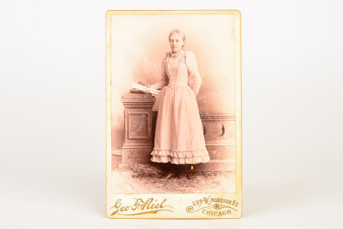 1890s Cabinet Card 6.5 x 4.25'' Albumen Print - Young Lady with Diploma V29
